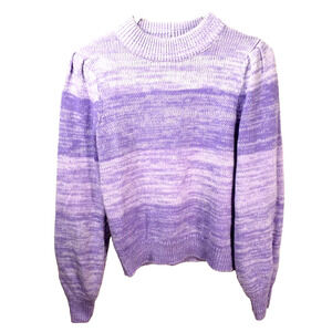 Aqua Striped Crew Neck Sweater Purple Long Sleeve Pullover | Size XS